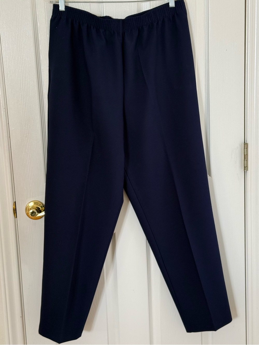Allison Daley Navy Elastic-Waist Dress Trousers